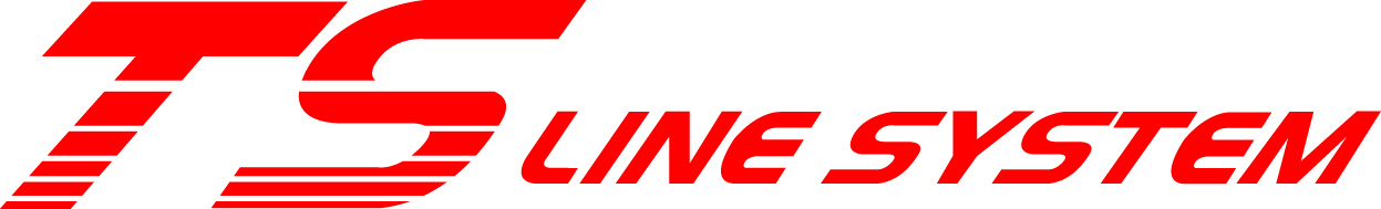 This is the official logo of TS Line System, featuring the company's name in bold, dynamic red letters to convey innovation and reliability.