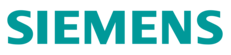 Siemens written in petrol blue colour on a white background
