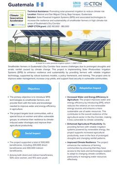  Solar-Powered Irrigation Systems (SPIS) and associated technologies to increase the resilience and sustainability of smallholder farmers
