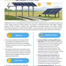  Solar-Powered Irrigation Systems (SPIS) and associated technologies to increase the resilience and sustainability of smallholder farmers